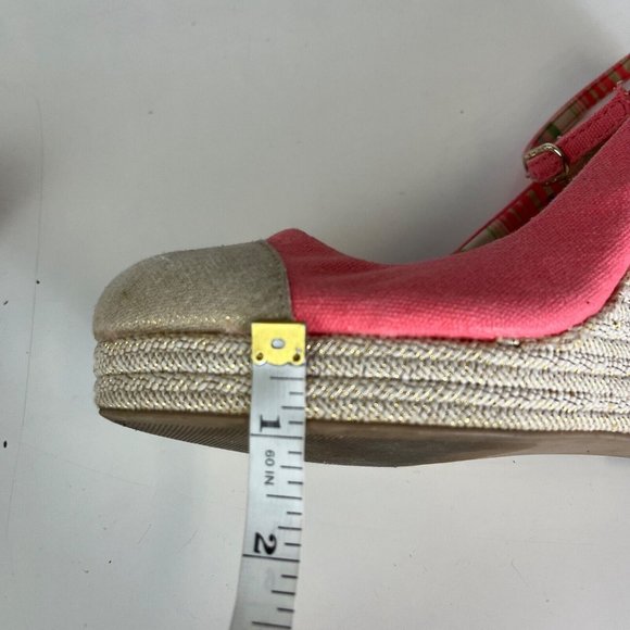 THE WEBSTER MIAMI Target Straw Wedge 5” Heel Pink Sandals Shoes Womens Size 8.5 - Picture 10 of 10
